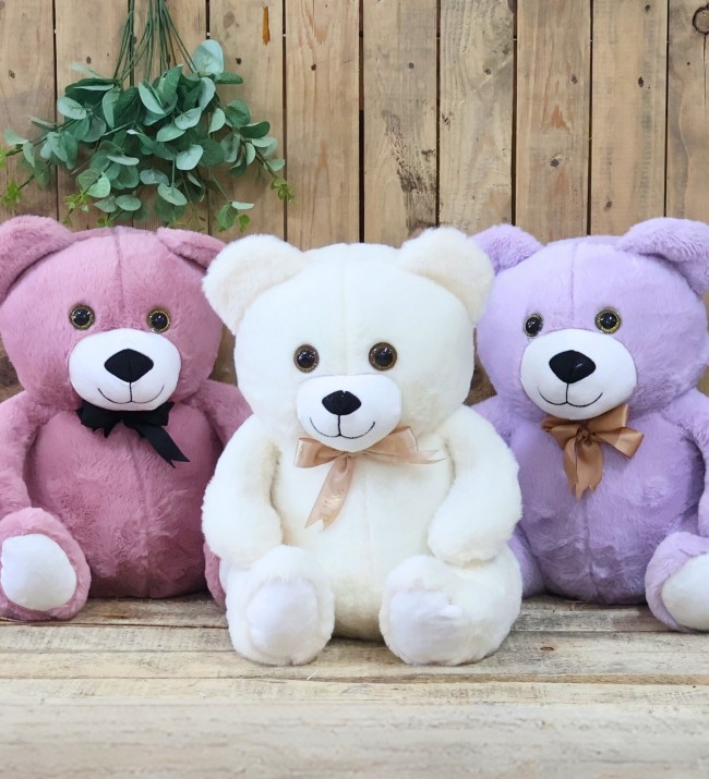 40 cm Beyaz Renk Yumuşacık Sevimli Peluş Ayıcık