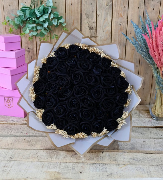 41 Kadife Güllü Cipsolu İsteme Çiçeği (Beyaz)