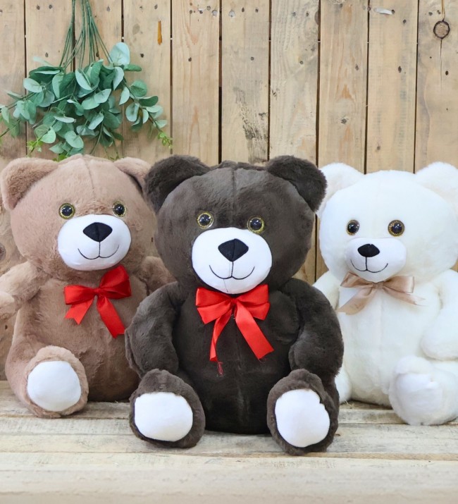 40 cm Koyu Kahve Yumuşacık Sevimli   Peluş Ayıcık